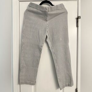 Amanda & Chelsea Gray Striped Straight Leg Pants